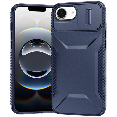 Premium Ultimate U Design Hybrid Case With Camera Window Covering For iPhone 16E / SE4 (2025) - Dark Blue