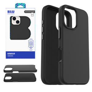 Blu Element Armour Rugged Case With Screen Protector For Iphone 17E/16E/14/13 - Black