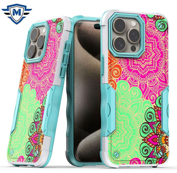 Metkase PremiumExquisite Design Hybrid Case In Slide-Out Package For iPhone 15 Plus - Mandala