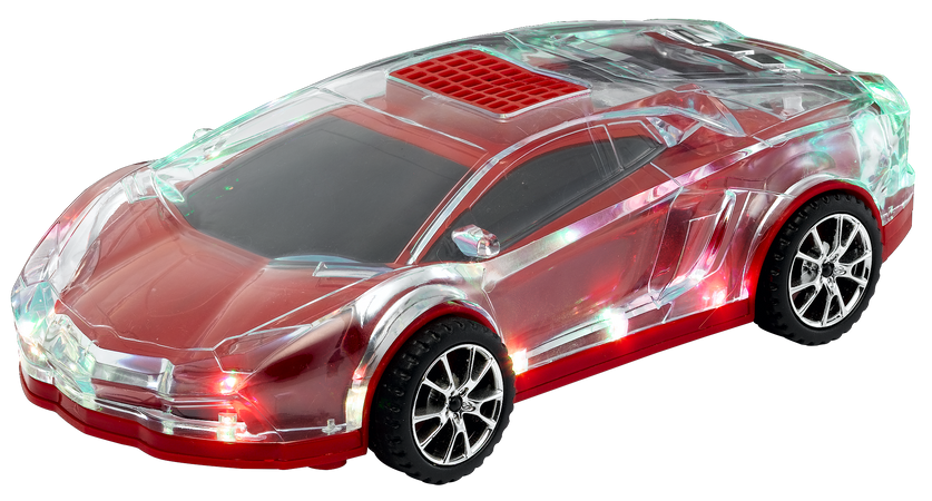 Max Power Lamborghini Style LED Light Up Portable Car Bluetooth Speaker - Red