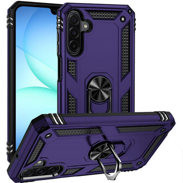 HR Premium Ring Magnetic Kickstand Hybrid Case Cover For Samsung A17 5G - Dark Purple