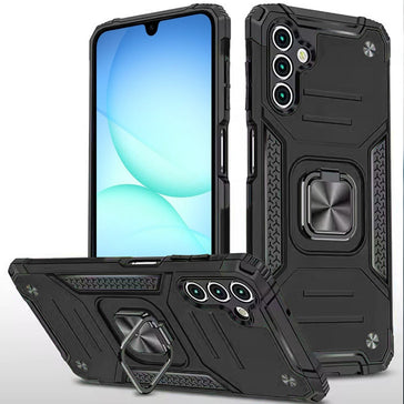 HR Premium Robust Magnetic Kickstand Hybrid Case Cover For Samsung A17 5G - Black