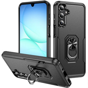 HR Premium Tough Hybrid With Ring Stand Case For Samsung A17 5G - Black