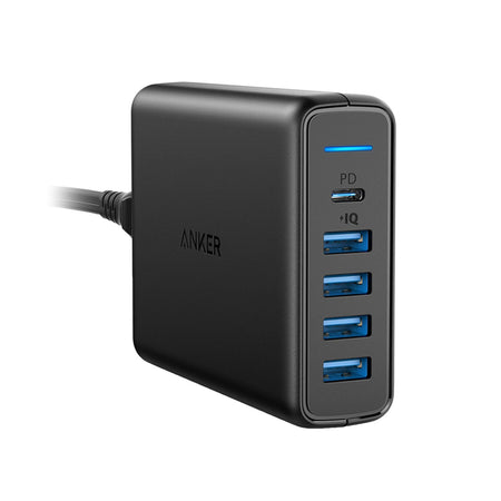 Anker Powerport I PD 60W 5-Port Desktop Charger - Black
