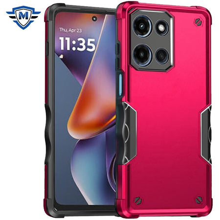 Metkase Exquisite Tough Shockproof Hybrid Case For Motorola Moto G 5G 2025 - Hot Pink