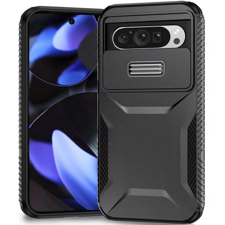 Premium Ultimate U Design Hybrid Case With Camera Window Covering For Google Pixel 10/10 Pro - Black