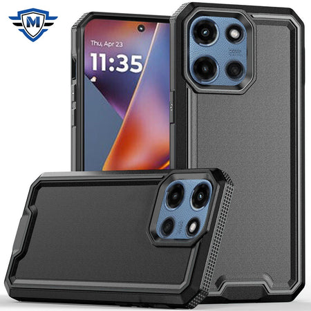 Metkase Rank Tough Strong Modern Fused Hybrid Case For Motorola Moto G 5G 2025 - Black