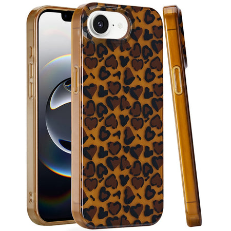 Premium Double Layer Design IMD TPU Case For iPhone 16E/SE4 (2025) - Brown Leopard