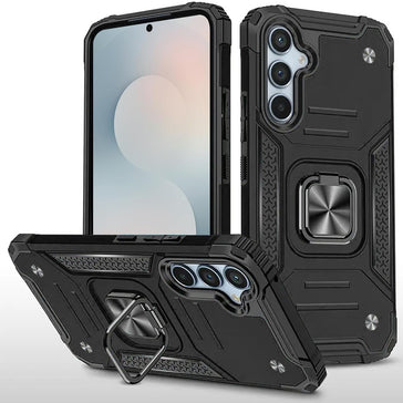 Premium Robust Magnetic Kickstand Hybrid Case Cover For Samsung S25 - Black