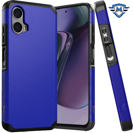 Metkase (Original Series) Tough Strong Shockproof Hybrid Case In Slide-Out Package For Motorola Moto G Stylus 5G 2024 - Classic Blue