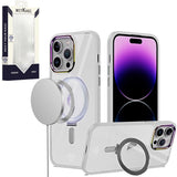 Metkase Dazzle Magnetic Ring Stand Chrome Transparent Hybrid For iPhone 12|iPhone 12 Pro - Clear