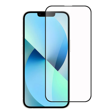 Metkase Bulk White Paper Card Package Black Edged Tempered Glass For iPhone 15 - Black