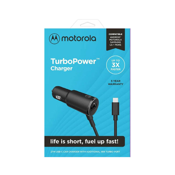 Motorola TurboPower 36W PD Charger USB-C Cable, Dual Port Black
