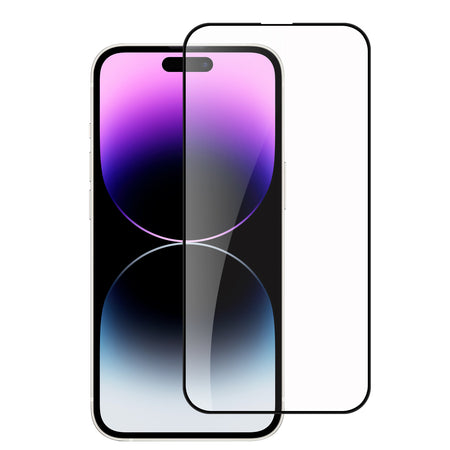 Metkase Ultra Bulk White Paper Card Package Black Edged Tempered Glass For iPhone 15 Pro Max - Black