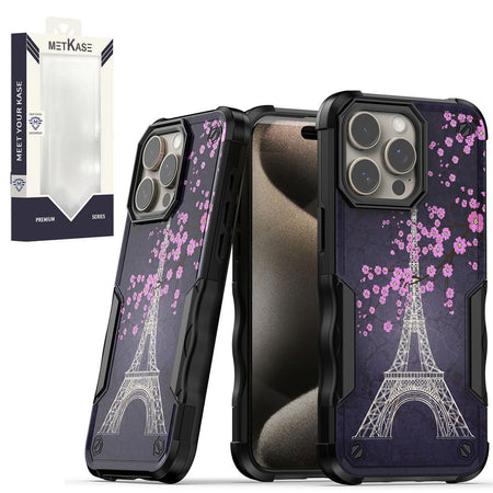 Metkase Premium Design Hybrid In Slide-Out Package For Motorola Moto G Play 2023 - Dark Grunge Eiffel Tower