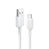 Anker 322 Braided USB-A To USB-C 3ft Cable - White