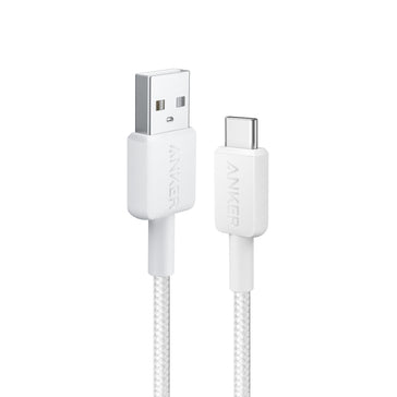 Anker 322 Braided USB-A to USB-C 10' Cable - White