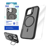 Blu Element Duo Protection Bundle W/ Chromatic Kick Magsafe Case + Screen Protector For iPhone 16 - Black