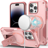 HR PREMIUM STURDY BRACKET KICKSTAND MAGNETIC HYBRID CASE FOR IPHONE 14 PRO MAX 6.7