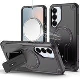 HR PREMIUM STURDY BRACKET KICKSTAND MAGNETIC HYBRID CASE FOR SAMSUNG S26 - BLACK