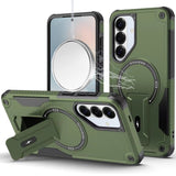 HR PREMIUM STURDY BRACKET KICKSTAND MAGNETIC HYBRID CASE FOR SAMSUNG S26 ULTRA - MIDNIGHT GREEN
