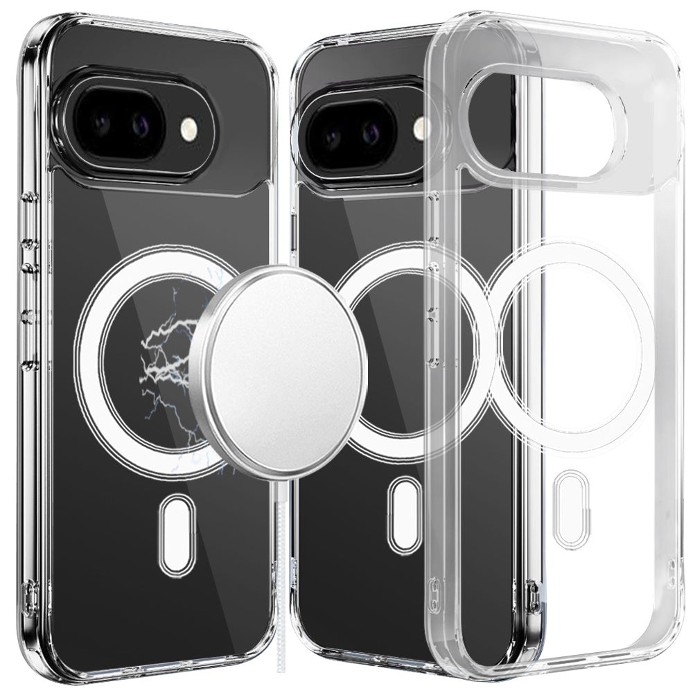 HR PREMIUM THICK TRANSPARENT [MAGNETIC CIRCLE] SHOCKPROOF HYBRID CASE FOR GOOGLE PIXEL 10A - CLEAR