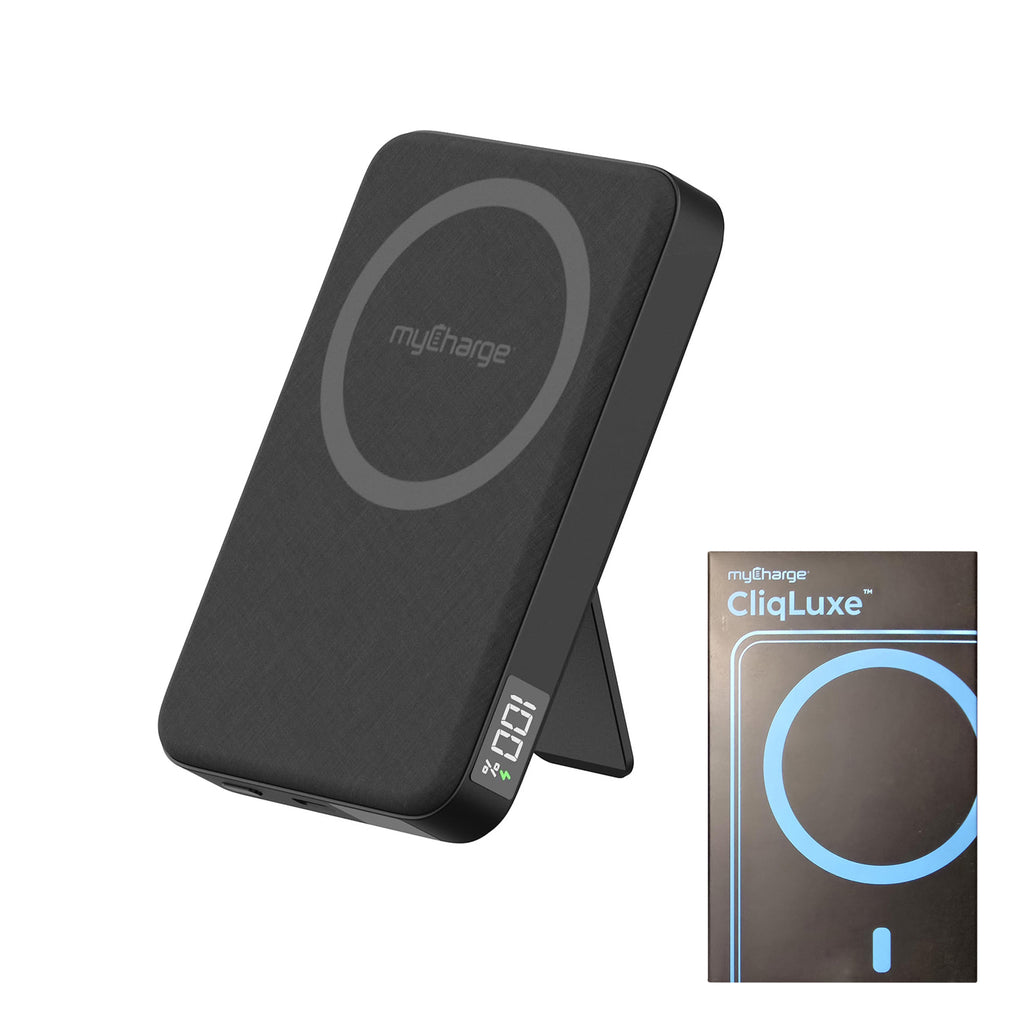 myCharge 5K Mah Cliqluxe Qi2.2 W/ Stand (No Ac) - Black