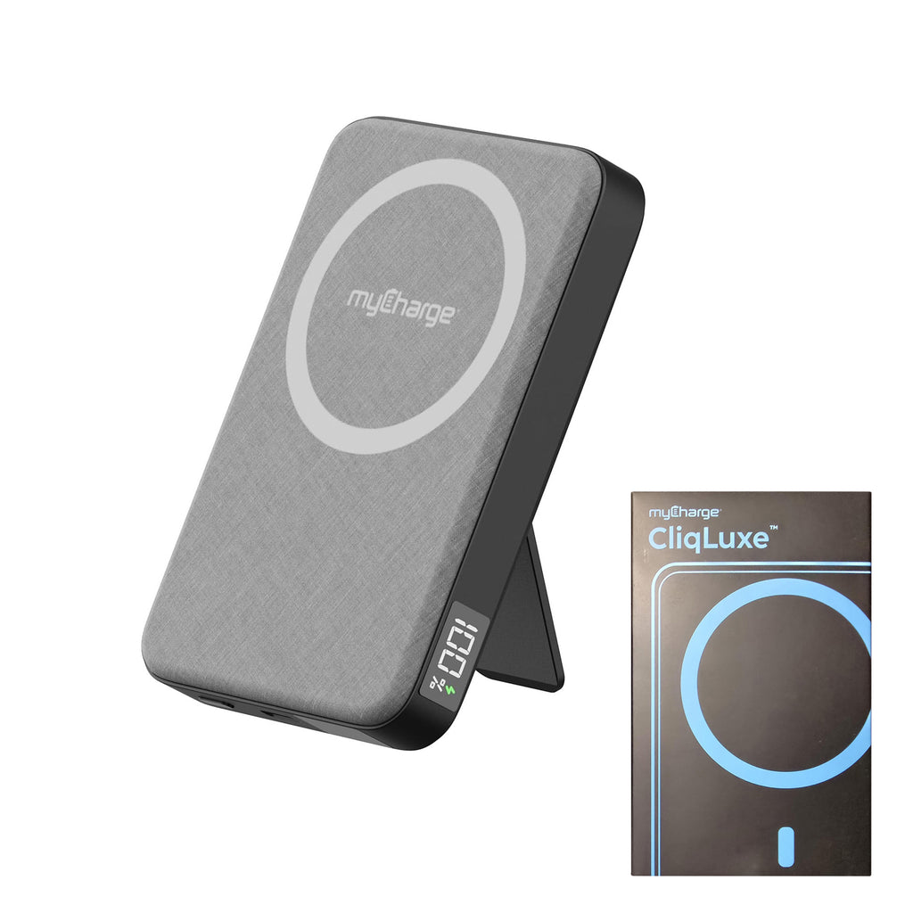 myCharge 10K Mah Cliqluxe Qi2.2 W/ Stand (No Ac) - Grey