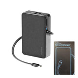 myCharge 10K Mah Retractacharger Power Bank W/ Built-In Usb-C Cable (No Ac) - Black