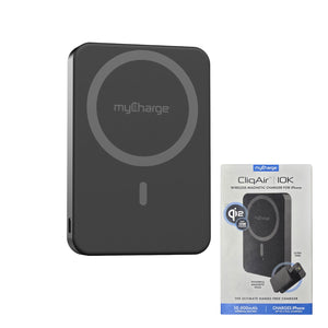 myCharge 10K Mah Cliqair Qi2 Wireless Magnetic Power Bank - Black