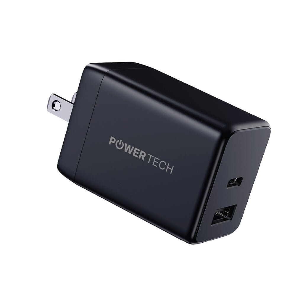 Powertech 45W PD Dual-Port USB-C Wall Charger - Black