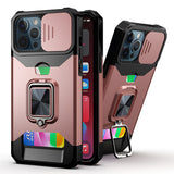 HR PREMIUM MULTI-FUNCTIONAL CARD MAGNETIC RING STAND HYBRID CAMERA CASE COVER FOR APPLE IPHONE 14 PRO MAX 6.7