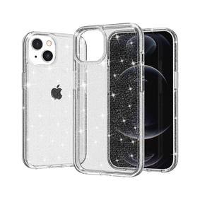 HR PREMIUM GLITTER ULTRA THICK 3MM TRANSPARENT HYBRID CASE COVER FOR APPLE IPHONE 14 PRO MAX 6.7" - CLEAR