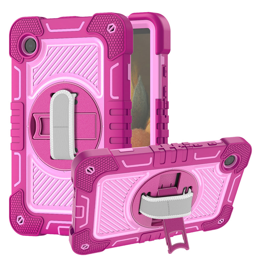 HR PREMIUM 3-IN-1 MULTI-FUNCTIONAL TABLET CASE FOR HAND, SHOULDER, PENCIL & STAND FOR SAMSUNG A9 PLUS / A11 PLUS 11" - ROSE PINK/PINK