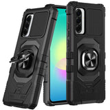 HR Premium Robotic Hybrid With Magnetic Ring Stand Case Cover For Samsung Galaxy A27 - Black