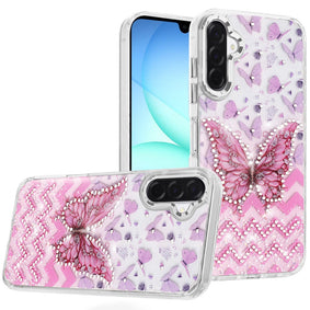 Premium Resin Epoxy Design Diamond Metal Edged Case For Samsung A17 5G - C