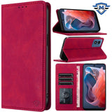 Metkase Wallet Premium Pu Vegan Leather Id Card Money Holder With Magnetic Closure In Premium Slide-Out Package For Motorola Moto G 5G 2024 - Hot Pink