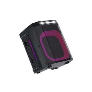 Max Power MPD821XB 8" Portable Heavy-Duty Bluetooth Speaker W/ Tilt Function, Wireless Mic, & Different LED Light Modes - Black