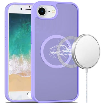 Premium [Magnetic Circle] Smooth Safe Matte Feel Hybrid Case For iPhone 16E / SE4 - Light Purple
