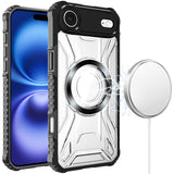Premium [Magnetic Circle] Cd Pattern Transparent Rugged Hybrid Case For iPhone 17 Air - Black