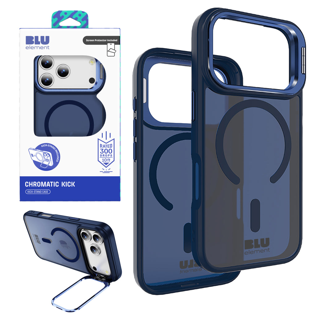 Blu Element Chromatic Kick Magsafe Case With Screen Protector For Iphone 17 Pro (120-10419) - Navy
