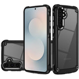 Premium Ultimate Casex Transparent Hybrid Case With Metal Buttons And Camera Edges For Samsung S25 - Black