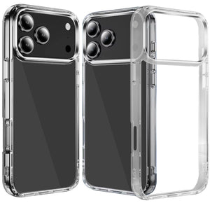 HR Premium Pure Crystal Transparent Thick 2.0Mm Shockproof Chromed Buttons Case Cover For Iphone 18 Pro - Clear