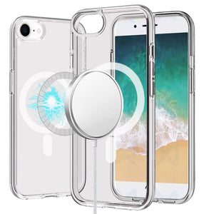 Premium Sturdy Ultra [Magnetic Circle] Thick 3mm Transparent Hybrid Case For iPhone 16E / SE4 - Clear