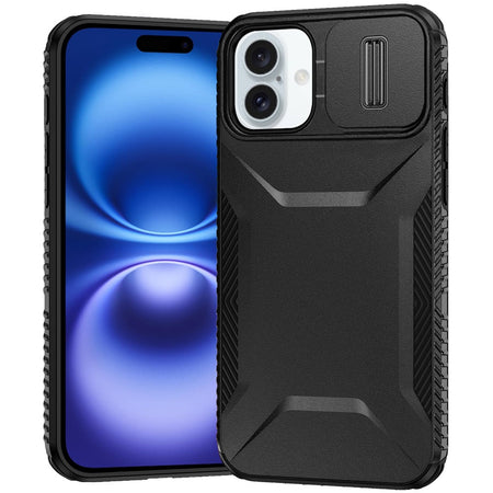 Premium Ultimate U Design Hybrid Case With Camera Window Covering For iPhone 17 - Black