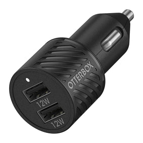 Otterbox Sp6 24W 2 Port Usb-A Car Charger Kit W/ 1M Usb-A To Usb-C Cable - Black