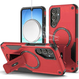 HR Premium Sturdy Bracket Kickstand Magnetic Hybrid Case For Samsung A17 5G - Red