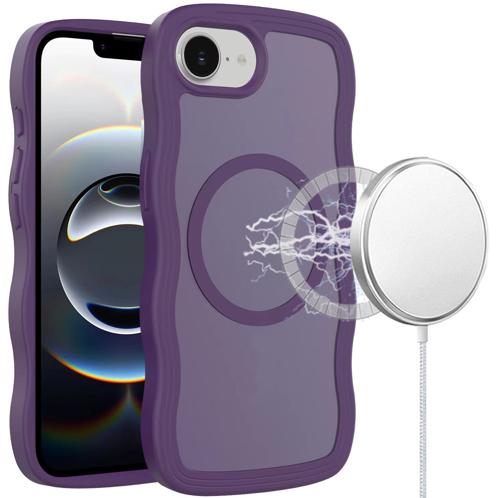 Premium Grip Hand Magnetic Ring HQ Hybrid Case For iPhone 16E (E Edition) / SE4 (2025) - Dark Purple