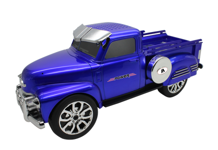 Max Power Pick Up Truck Style Portable Bluetooth Speaker With Front Flashing Lights - Blue