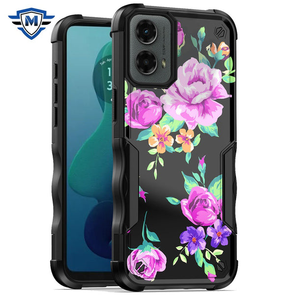 Metkase Premium Exquisite Design Hybrid Case In Slide-Out Package For Motorola Moto G 5G 2024 - Tropical Romantic Colorful Roses Floral